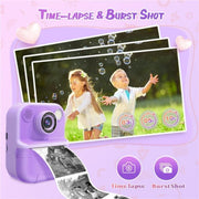 E8 2.4 Inch Screen Photo Printing Video Recorder Multifunctional Kids Dual Lens Camera(Purple)