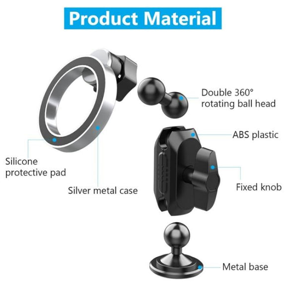 159A 360 Degree Rotation Adhesive Base Magnetic Car Dashboard Mount Phone Holder Bracket