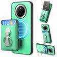 For Huawei Mate 70 Retro Folding Ring Holder Card Bag MagSafe Phone Case(Green) - Huawei Cases by PMC TechLife | Online Shopping South Africa | PMC TechLife | Buy Now Pay Later Mobicred