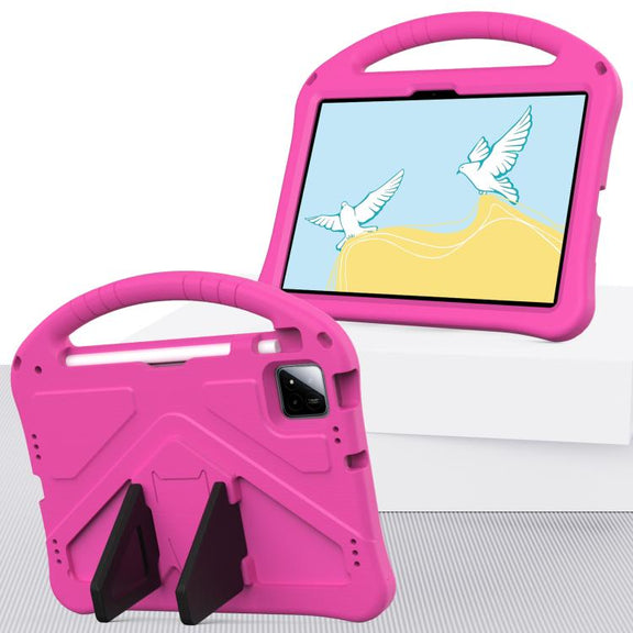 For onn. Tablet Pro 11 2024 EVA Shockproof Tablet Case with Holder(RoseRed)