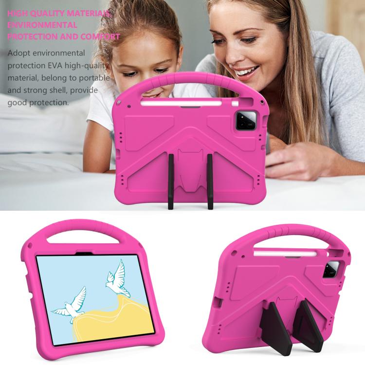 For onn. Tablet Pro 11 2024 EVA Shockproof Tablet Case with Holder(RoseRed)
