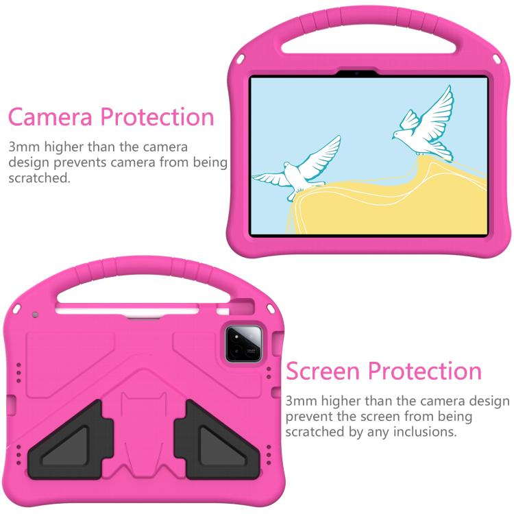 For onn. Tablet Pro 11 2024 EVA Shockproof Tablet Case with Holder(RoseRed)