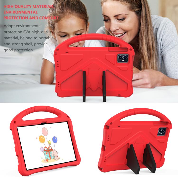 For onn. 10.1 Tablet Gen 4 2024 EVA Shockproof Tablet Case with Holder(Red)