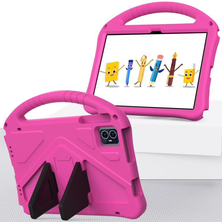 For onn. 10.1 Tablet Gen 4 2024 EVA Shockproof Tablet Case with Holder(RoseRed)