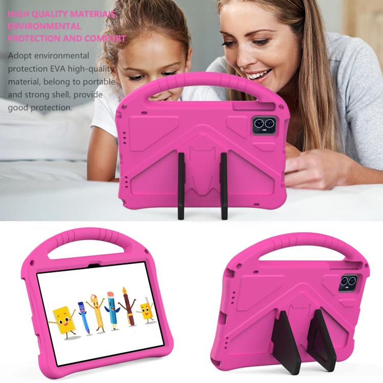 For onn. 10.1 Tablet Gen 4 2024 EVA Shockproof Tablet Case with Holder(RoseRed)