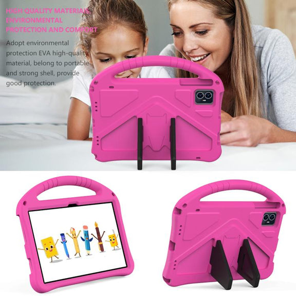 For onn. 10.1 Tablet Gen 4 2024 EVA Shockproof Tablet Case with Holder(RoseRed)