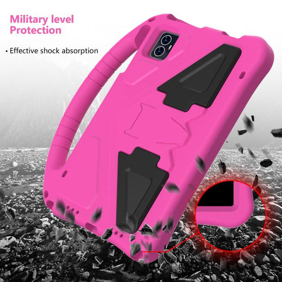 For onn. 10.1 Tablet Gen 4 2024 EVA Shockproof Tablet Case with Holder(RoseRed)