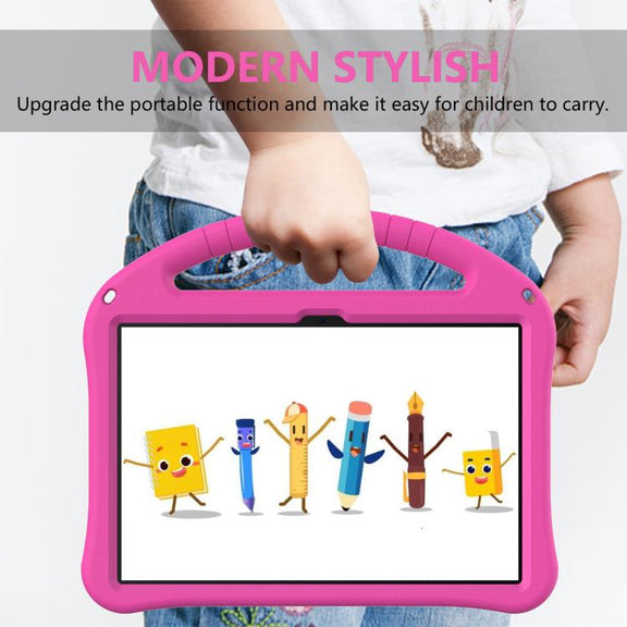 For onn. 10.1 Tablet Gen 4 2024 EVA Shockproof Tablet Case with Holder(RoseRed)
