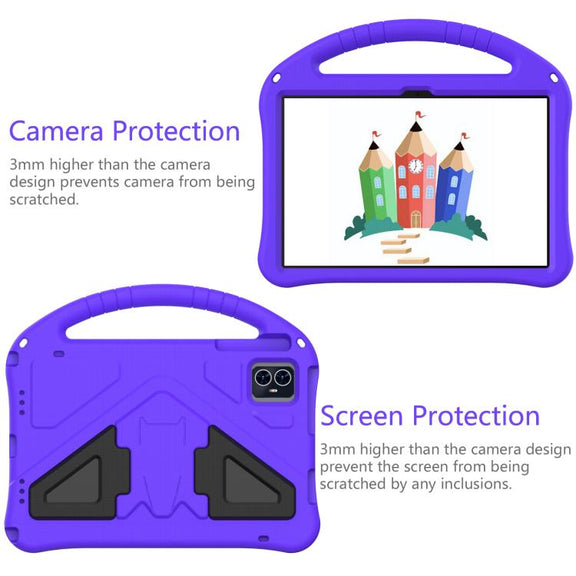 For onn. 10.1 Tablet Gen 4 2024 EVA Shockproof Tablet Case with Holder(Purple)