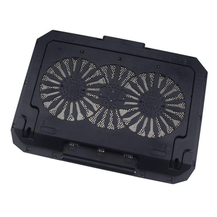 N33 RGB Dual Fans Cooling Pad Adjustable Height Laptop Stand with Phone Holder