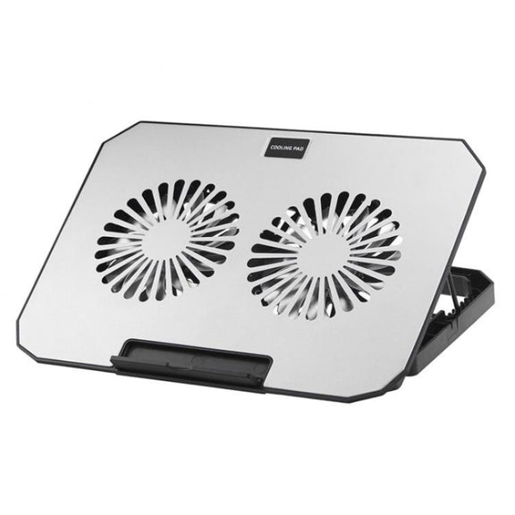 N22 Dual USB Ports Adjustable Laptop Stand Portable Cooling Pad with Phone Holder