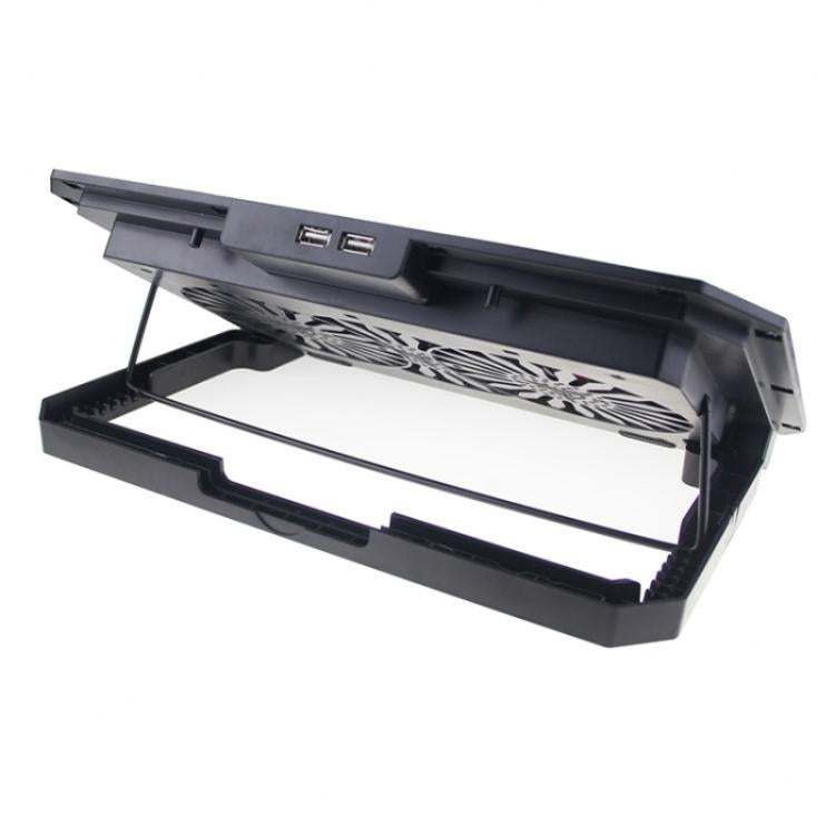 N22 Dual USB Ports Adjustable Laptop Stand Portable Cooling Pad with Phone Holder