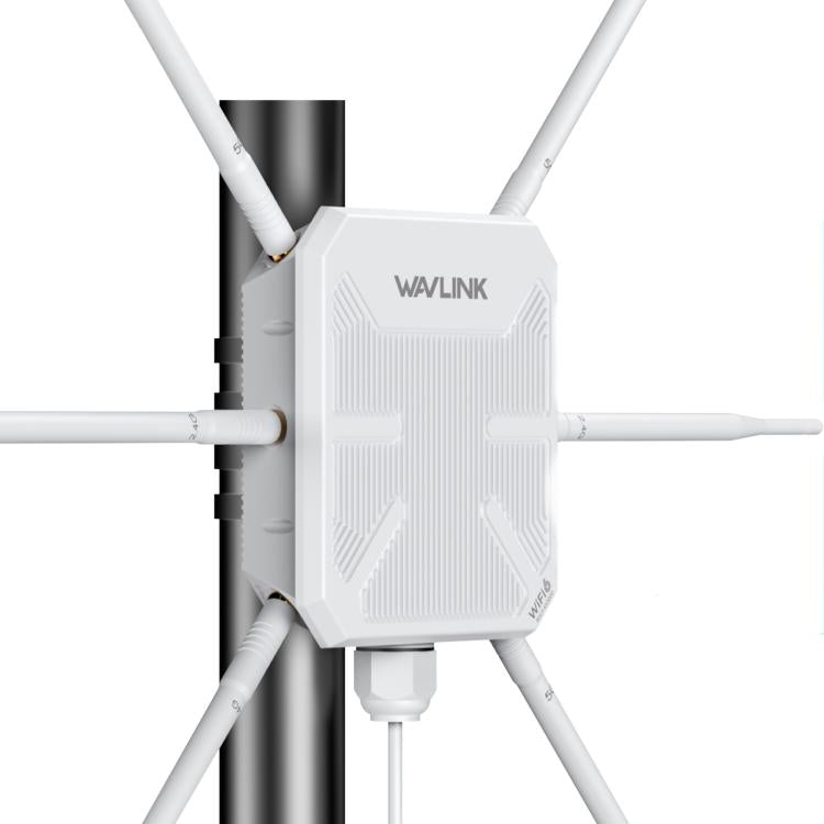 WAVLINK WN588HX3 AX3000 Outdoor WiFi Extender with 6 Antennas Dual Band WiFi Repeater, Plug:US Plug