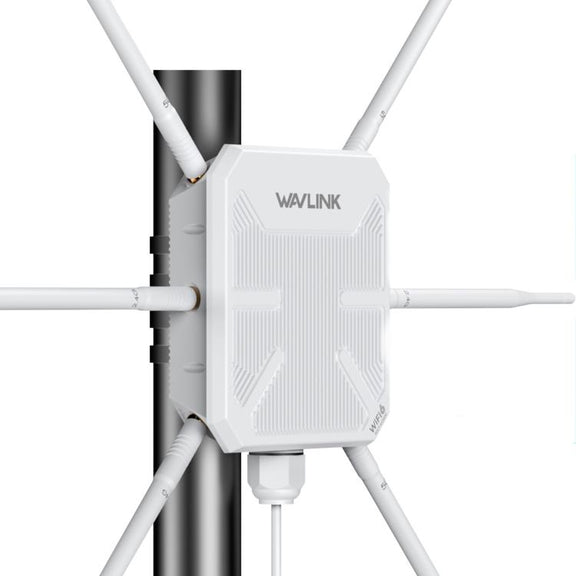 WAVLINK WN588HX3 AX3000 Outdoor WiFi Extender with 6 Antennas Dual Band WiFi Repeater, Plug:AU Plug