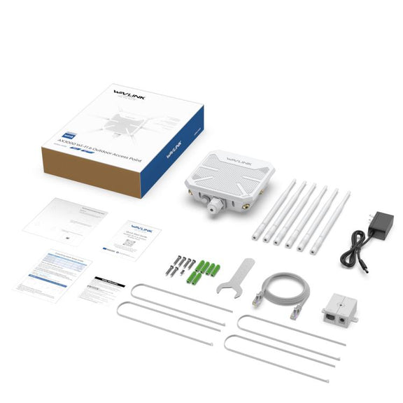 WAVLINK WN588HX3 AX3000 Outdoor WiFi Extender with 6 Antennas Dual Band WiFi Repeater, Plug:AU Plug