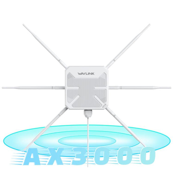 WAVLINK WN588HX3 AX3000 Outdoor WiFi Extender with 6 Antennas Dual Band WiFi Repeater, Plug:AU Plug