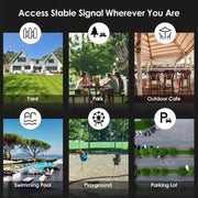WAVLINK WN588HX3 AX3000 Outdoor WiFi Extender with 6 Antennas Dual Band WiFi Repeater, Plug:EU Plug