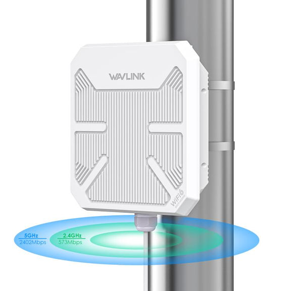 WAVLINK WN573HP3 Built-In 12dBi Directional Antenna Outdoor AX3000 Dual Band Repeater, Plug:US Plug