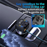 C69 PD 30W Fast Charger FM Transmitter Bluetooth Car Charger with Type-C Extendable Cable