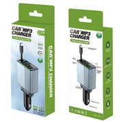 C77 Car Charger FM Transmitter Fast Charging Adapter with PD 30W Extendable Type-C Cable