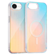 For iPhone 16e Laser Engraved Texture MagSafe Phone Case(Vertical Stripes)