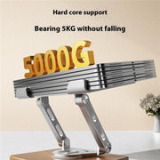 J27 Desktop Foldable Rotating Wooden Base Tablets Laptops Metal Cooling Holder(Grey)