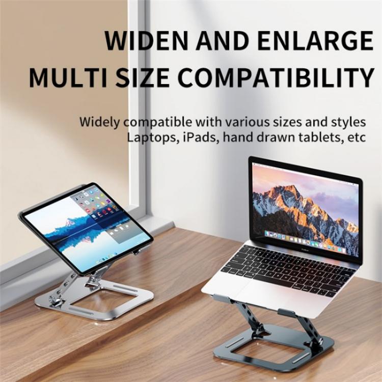 J30 Portable Desktop Adjustable Foldable Alloy Steel Laptop Cooling Stand(Grey)