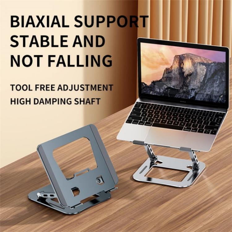 J30 Portable Desktop Adjustable Foldable Alloy Steel Laptop Cooling Stand(Grey)