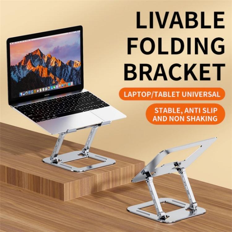 J30 Portable Desktop Adjustable Foldable Alloy Steel Laptop Cooling Stand(Grey)