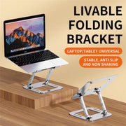 J30 Portable Desktop Adjustable Foldable Alloy Steel Laptop Cooling Stand(Grey)