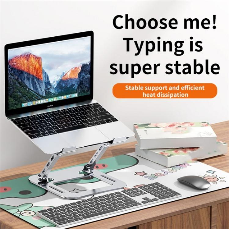 J30 Portable Desktop Adjustable Foldable Alloy Steel Laptop Cooling Stand(Grey)