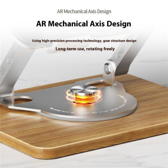 J31 Foldable 360-Degree Rotating Laptop Metal Wood Cooling Stand(Grey)