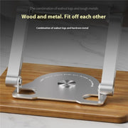 J31 Foldable 360-Degree Rotating Laptop Metal Wood Cooling Stand(Grey)