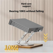 J31 Foldable 360-Degree Rotating Laptop Metal Wood Cooling Stand(Grey)