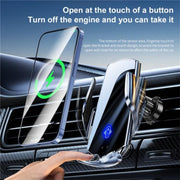 Q15 Car Vehicle Navigation Phone Holder Car Air Vent Mount Magnetic Wireless Charging Stand(Silver)