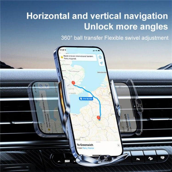 Q15 Car Vehicle Navigation Phone Holder Car Air Vent Mount Magnetic Wireless Charging Stand(Silver)