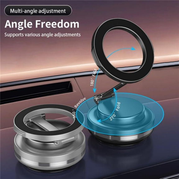 C7 Multifunctional Magnetic Phone Holder Rotatable Folding Auto Vacuum Suction Cup Phone Holder(Silver)