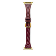 For Apple Watch 46mm / 49mm / 45mm / 44mm Heart-Shaped Embossed Leather Watch Band(Wine Red)