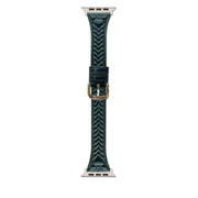 For Apple Watch 42mm / 41mm / 40mm / 38mm Heart-Shaped Embossed Leather Watch Band(Forest Green)