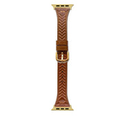 For Apple Watch 42mm / 41mm / 40mm / 38mm Heart-Shaped Embossed Leather Watch Band(Brown)