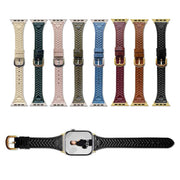 For Apple Watch 42mm / 41mm / 40mm / 38mm Heart-Shaped Embossed Leather Watch Band(Wine Red)