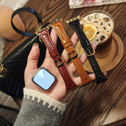 For Apple Watch 46mm / 49mm / 45mm / 44mm Heart-Shaped Embossed Leather Watch Band(Black)