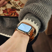 For Apple Watch 42mm / 41mm / 40mm / 38mm Heart-Shaped Embossed Leather Watch Band(Black)
