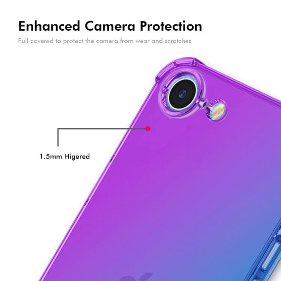 For iPhone 16e ENKAY Hat-Prince Gradient Airbag TPU Phone Case(Blue Pink)