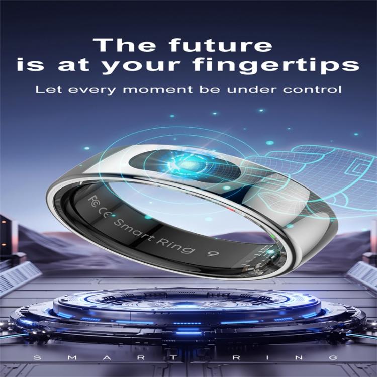 R08 SIZE 9 Smart Ring, Support Heart Rate / Blood Oxygen / Sleep / Multiple Sports Modes(Silver)