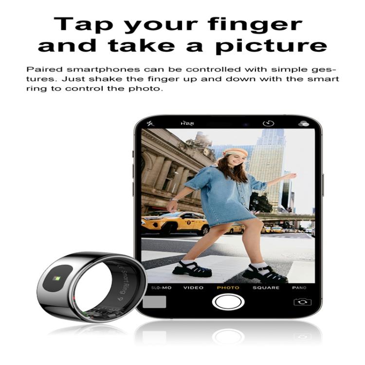 R08 SIZE 9 Smart Ring, Support Heart Rate / Blood Oxygen / Sleep / Multiple Sports Modes(Silver)