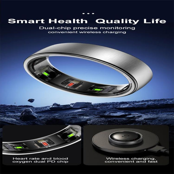R10 SIZE 8 Smart Ring, Support Heart Rate / Blood Oxygen / Sleep / Multiple Sports Modes(Black)