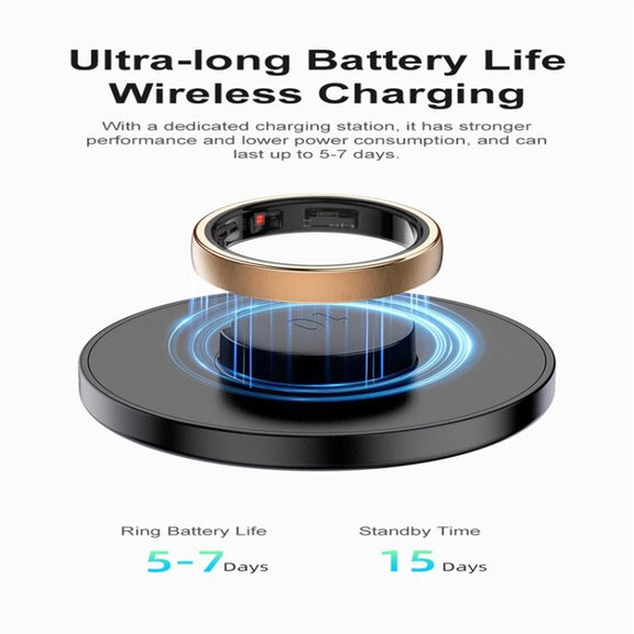 R10 SIZE 8 Smart Ring, Support Heart Rate / Blood Oxygen / Sleep / Multiple Sports Modes(Black)