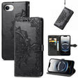 For iPhone 16e Mandala Flower Embossed Leather Phone Case(Black) - iPhone 16e Cases by PMC TechLife | Online Shopping South Africa | PMC TechLife | Buy Now Pay Later Mobicred