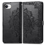 For iPhone 16e Mandala Flower Embossed Leather Phone Case(Black)